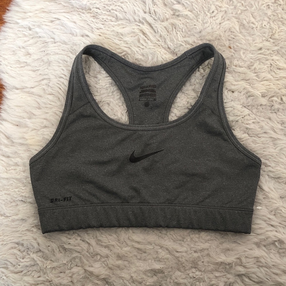 Nike Gray Dri-FIT Racerback Sports Bra